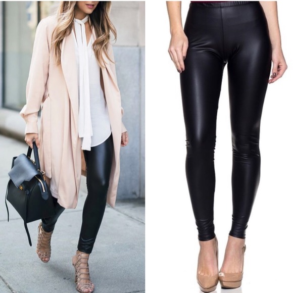 Pants - Matte Liquid Faux Leather Stretch Leggings